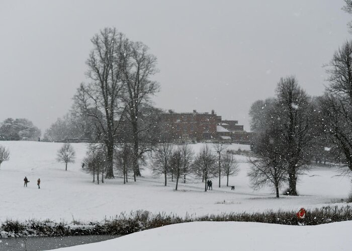 Herts Greeting Card featuring the photograph Snowy scene by Andrew Lalchan