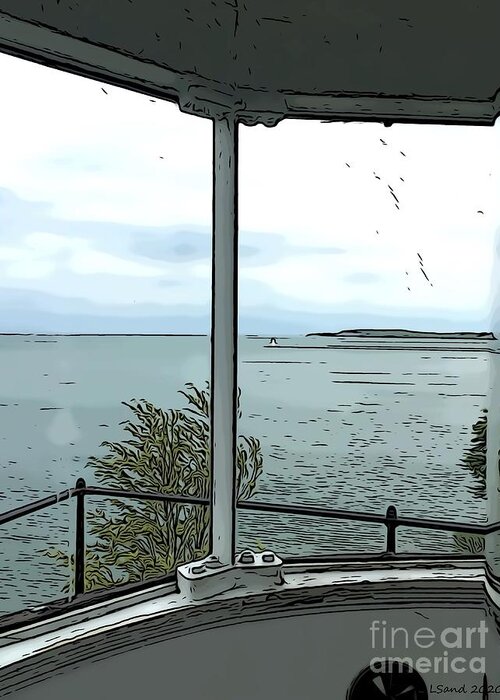 Sodus Point Lighthouse Greeting Card featuring the digital art Sodus Point Light House by Lorraine Sanderson