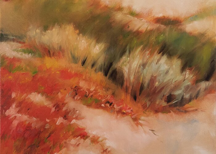 California Greeting Card featuring the painting Soft Dunes 1 by Mary Hubley