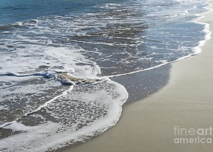 Mediterranean Sea Greeting Card featuring the photograph Soft waves on the sandy beach by Adriana Mueller