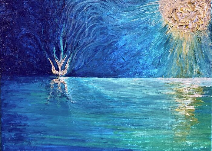 Creation Greeting Card featuring the painting Song of Creation 4 by Bethany Beeler