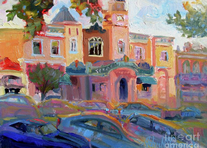 Sonoma Greeting Card featuring the painting Sonoma Square by John McCormick