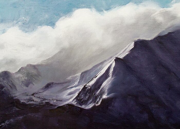 Sopris Greeting Card featuring the painting Sopris Mountain Close-up by Hone Williams