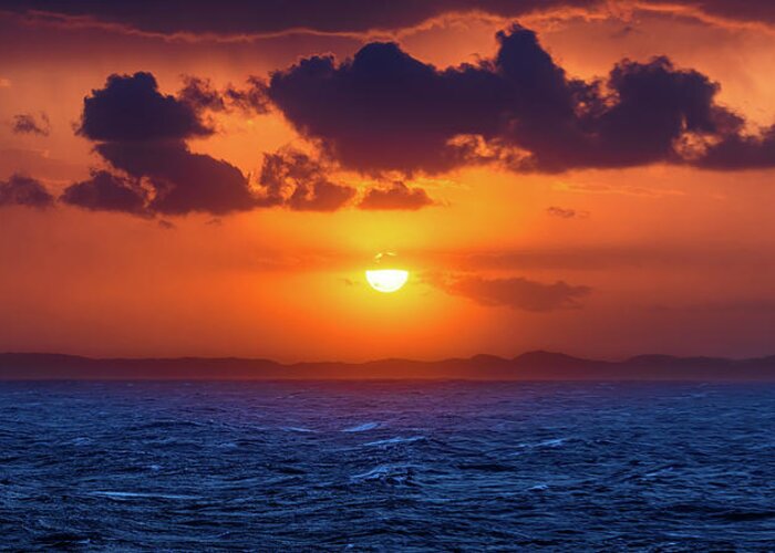 Sunset Greeting Card featuring the photograph South African Stormy Sunset by William Dickman