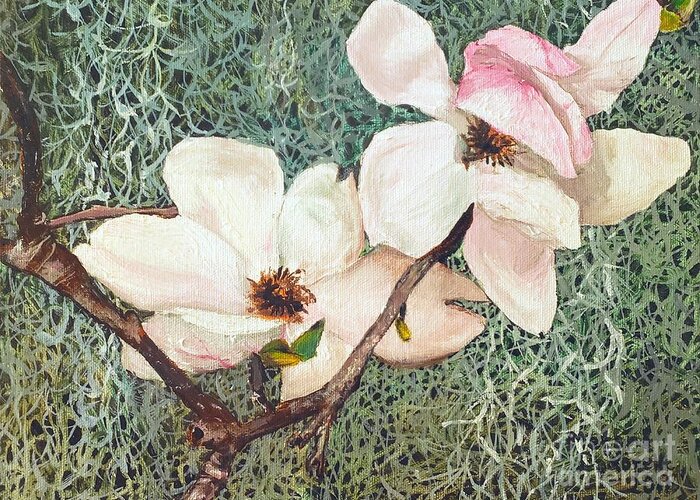 South Greeting Card featuring the painting Southern Dogwood by Merana Cadorette