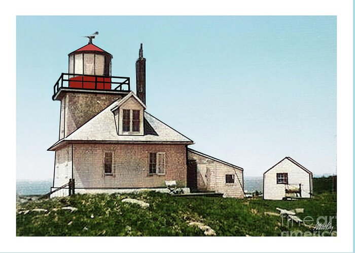 Light Greeting Card featuring the digital art Southern Wolf Island Lighthouse by Art MacKay