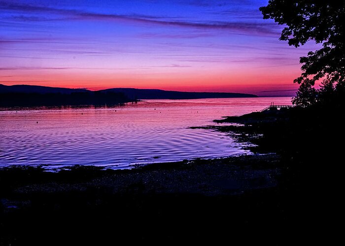 South Freeport Harbor Maine Greeting Card featuring the photograph Southwest Harbor Sunrise by Tom Singleton