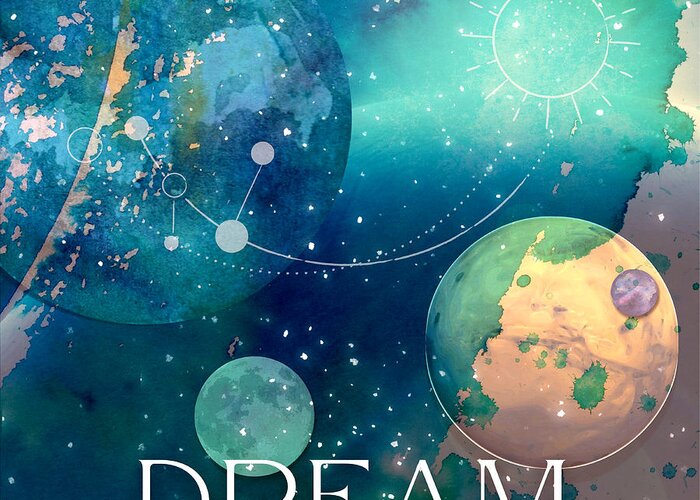 Space Greeting Card featuring the digital art Space Dream by Tina Mitchell