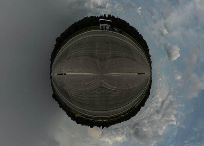 Nasa Greeting Card featuring the photograph Space Shuttle Runway Tiny Planet by Carolyn Hutchins