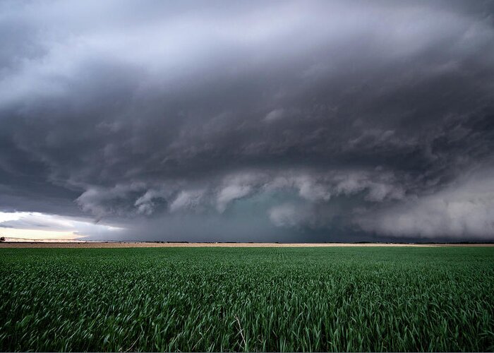 Mesocyclone Greeting Card featuring the photograph Spaceship Storm by Wesley Aston