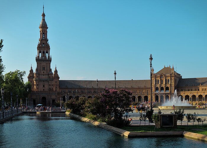 Spain Square Greeting Card featuring the photograph Spain Square in Seville by Angelo DeVal