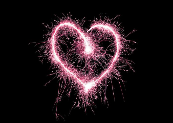 Spark Greeting Card featuring the digital art Sparkling Heart by Long Shot