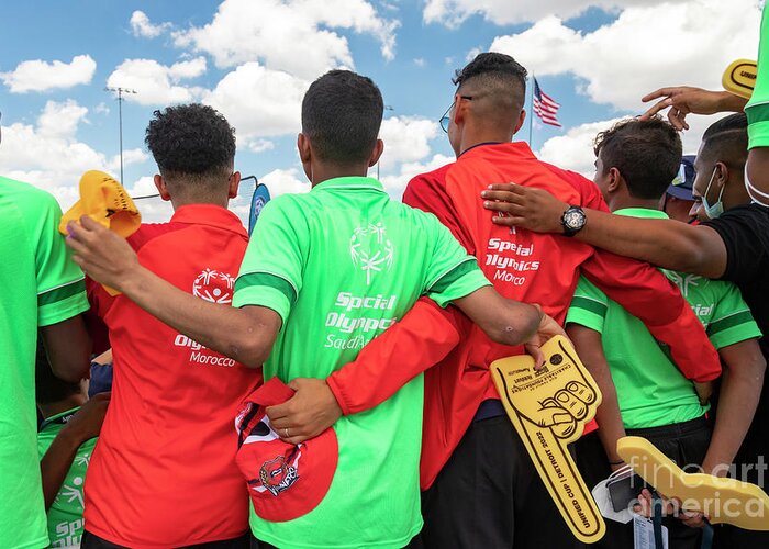 Special Olympics Greeting Card featuring the photograph Special Olympics Soccer Teams by Jim West