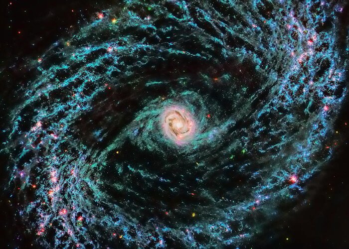 Deep Space Greeting Card featuring the photograph Spiral Galaxy NGC 1433 by Dale Kauzlaric