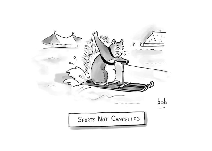 Captionless Greeting Card featuring the drawing Sports Not Cancelled by Bob Eckstein