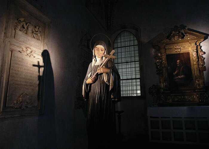 Santa Maria Delle Grazie Greeting Card featuring the photograph Spotlight on Saint Rita by Michael Gerbino