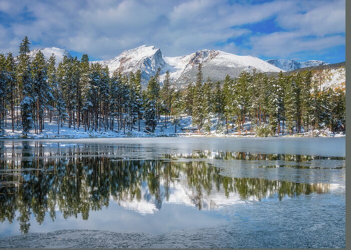 Mountains Greeting Card featuring the photograph Sprague Lake First Freeze by Darren White