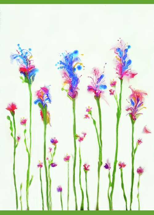 Colorful Greeting Card featuring the painting Spring Flowers1 by Deborah Erlandson