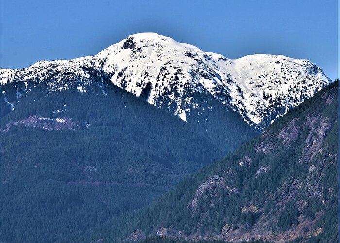 Snow Greeting Card featuring the photograph Spring Snow Capped Mountain by James Cousineau