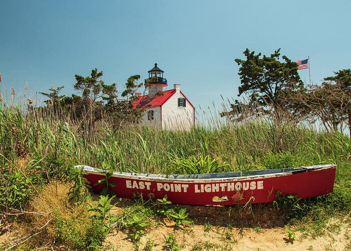 Lighthouse Greeting Card featuring the photograph Springtime at East Point Lighthouse by Kristia Adams
