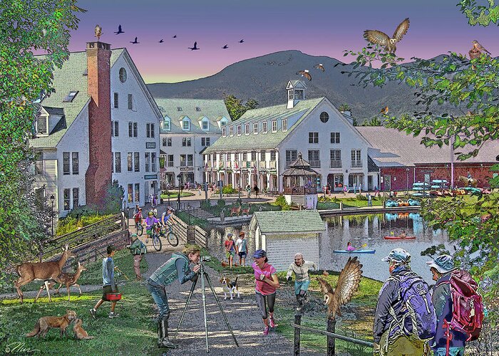 Waterville Valley New Hampshire Greeting Card featuring the digital art Springtime In Waterville Valley New Hampshire by Nancy Griswold