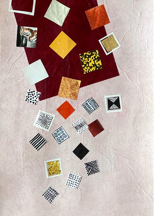 Abstract Collage Greeting Card featuring the mixed media Square Dances Series No.5 by Jessica Levant