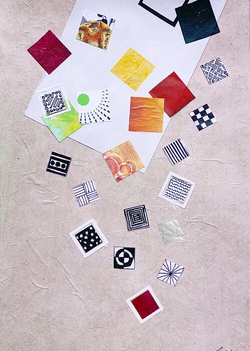 Abstract Collage Greeting Card featuring the mixed media Square Dances Series No.6 by Jessica Levant