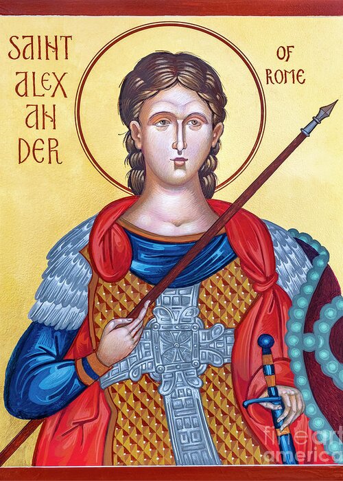 Saint Alexander Of Rome Greeting Card featuring the painting St. Alexander of Rome - RGANR by Robert Gerwing