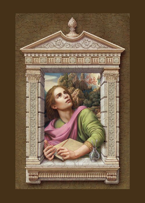 Christian Art Greeting Card featuring the painting St. John of Patmos 2 by Kurt Wenner