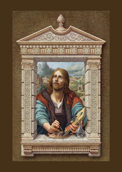 Christian Art Greeting Card featuring the painting St. Luke 2 by Kurt Wenner