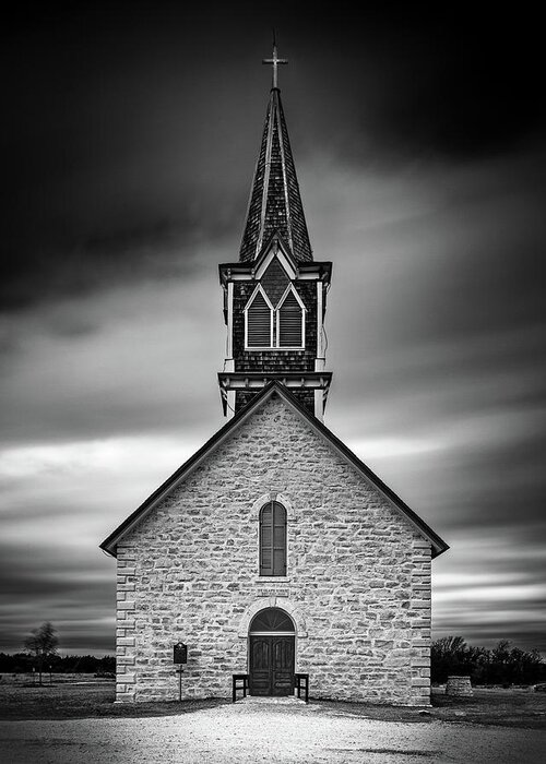 B&w Greeting Card featuring the photograph St. Olaf's Kirke 1886 by Mike Schaffner