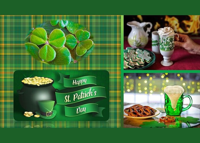 Irish Greeting Card featuring the mixed media St. Patrick's Day Celebration by Nancy Ayanna Wyatt