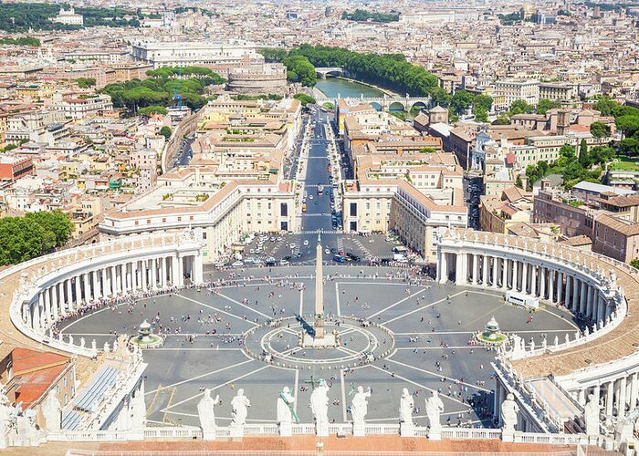 Vatican City Greeting Card featuring the photograph St Peters Square, Rome by Neale And Judith Clark