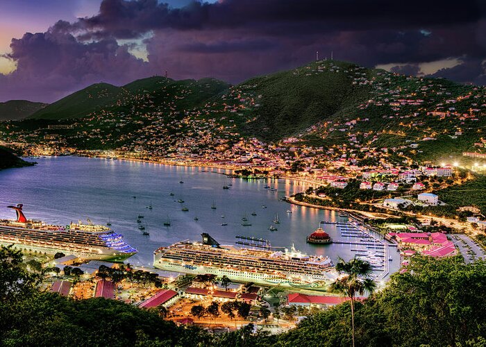 Hdr Greeting Card featuring the photograph St Thomas Nights by Gary Felton