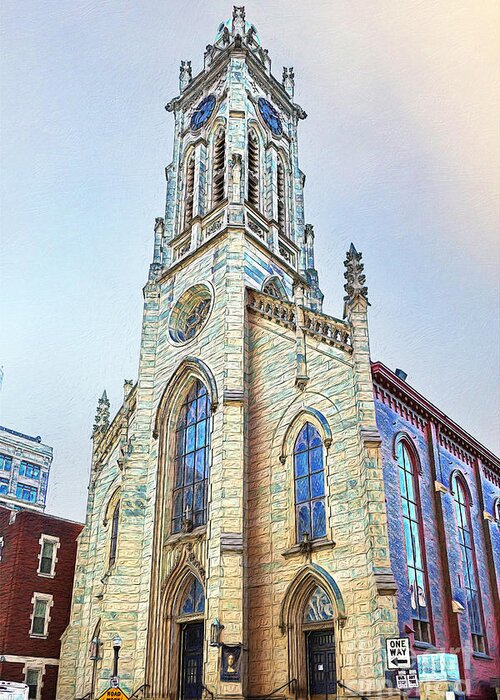 St Xavier Greeting Card featuring the mixed media St Xavier Church Painted by Bentley Davis
