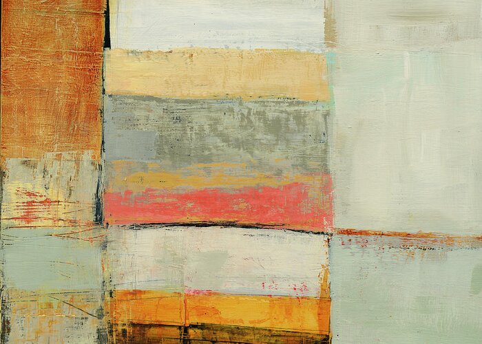 Abstract Art Greeting Card featuring the painting Stacked Stripes #11 by Jane Davies