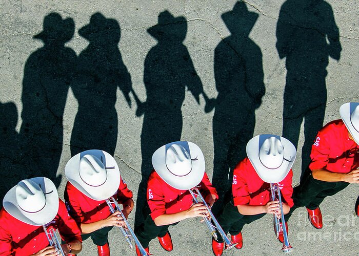 Calgary Greeting Card featuring the photograph Stampede Brass Band by Wilko van de Kamp Fine Photo Art