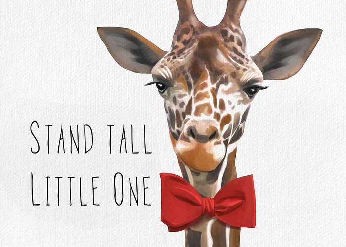 Giraffe Greeting Card featuring the painting Stand Tall by Tammy Lee Bradley