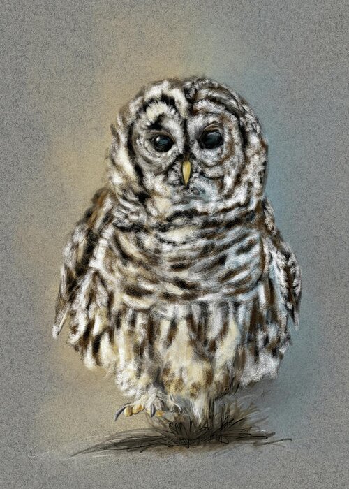 Owl Greeting Card featuring the pastel Stand Up and Be Heard by Jai Johnson