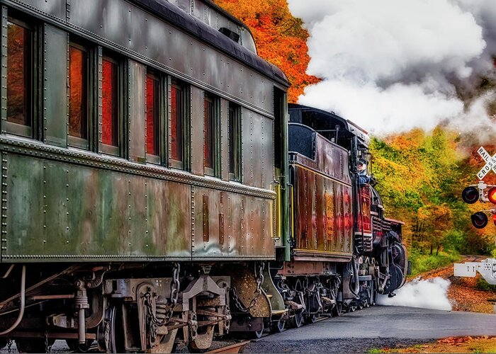 Train Greeting Card featuring the photograph Steam Train Locomotive No 40 by Susan Candelario