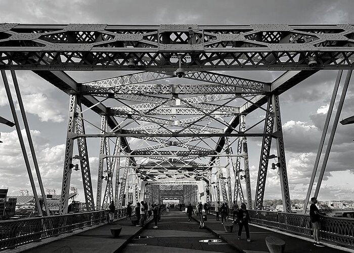 Line Greeting Card featuring the photograph Steel Lines BW by Lee Darnell