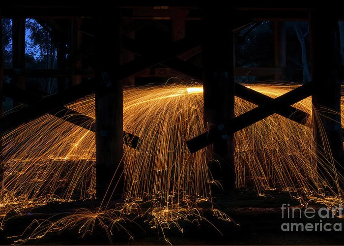 Steel Wool Greeting Card featuring the photograph Steel Wool Light Play by Elaine Teague