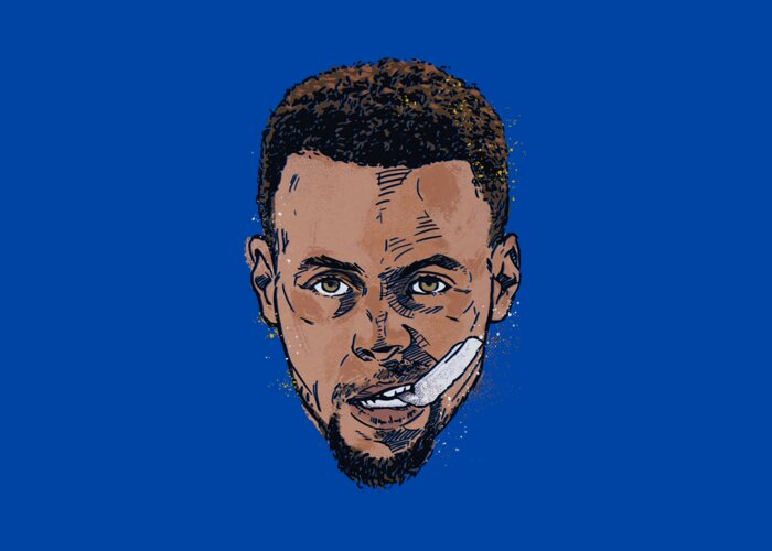 Steph Curry Mouthguard Greeting Card featuring the digital art Steph Curry Mouthguard by Kelvin Kent