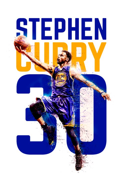 Stephen Curry Greeting Card featuring the digital art Stephen Curry 30 by Lorie K Kelley
