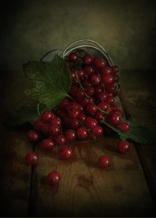 Still Life Greeting Card featuring the photograph Still life with red currants by Jaroslaw Blaminsky