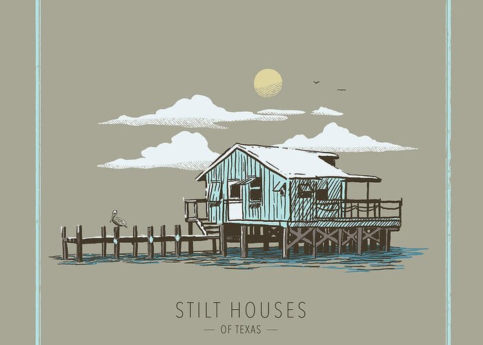 Texas Greeting Card featuring the photograph Stilt Houses of Texas by Kevin Putman