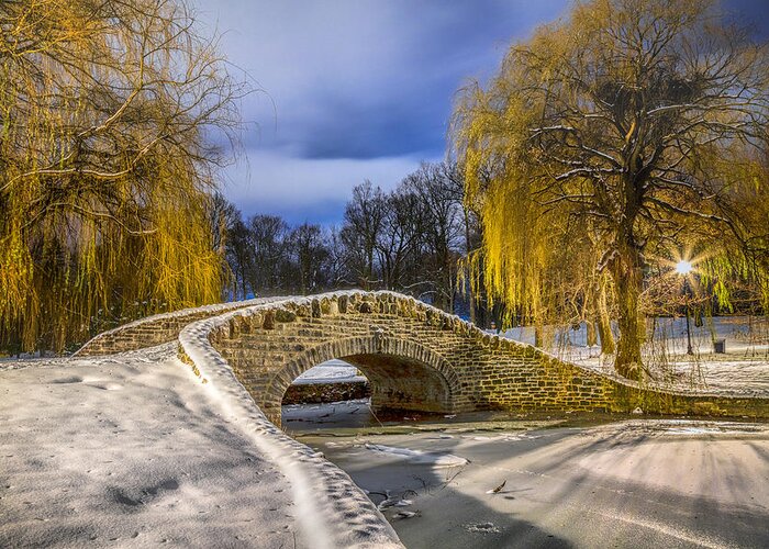 Stone Greeting Card featuring the photograph Stone Bridge at Hiawatha by Rod Best