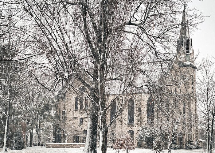 Stone Greeting Card featuring the photograph Stone Chapel in Winter #2 by Allin Sorenson
