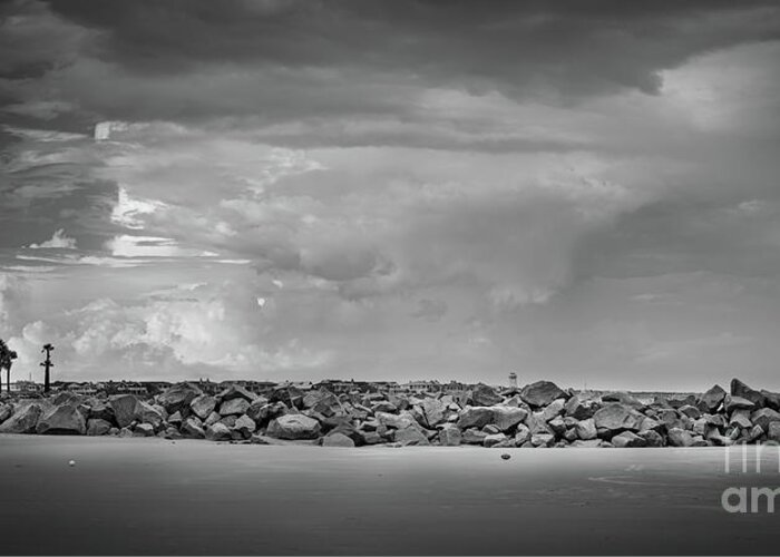 Beach Greeting Card featuring the photograph Storm Clouds - Sullivan's Island Beach by Dale Powell