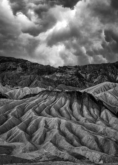 Landscape Greeting Card featuring the photograph Stormy Zabriskie Point by Romeo Victor